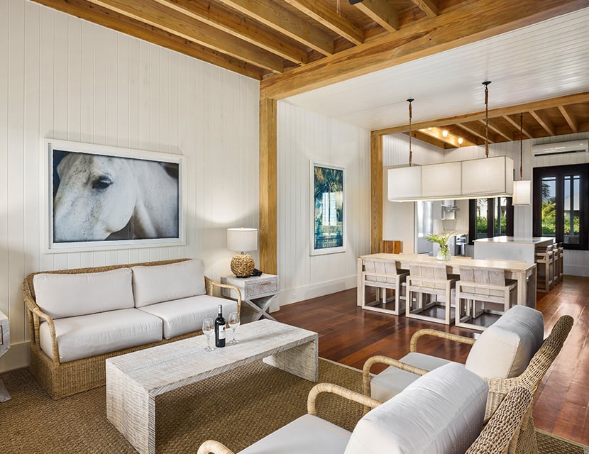 Living room area of the two bedroom townhome