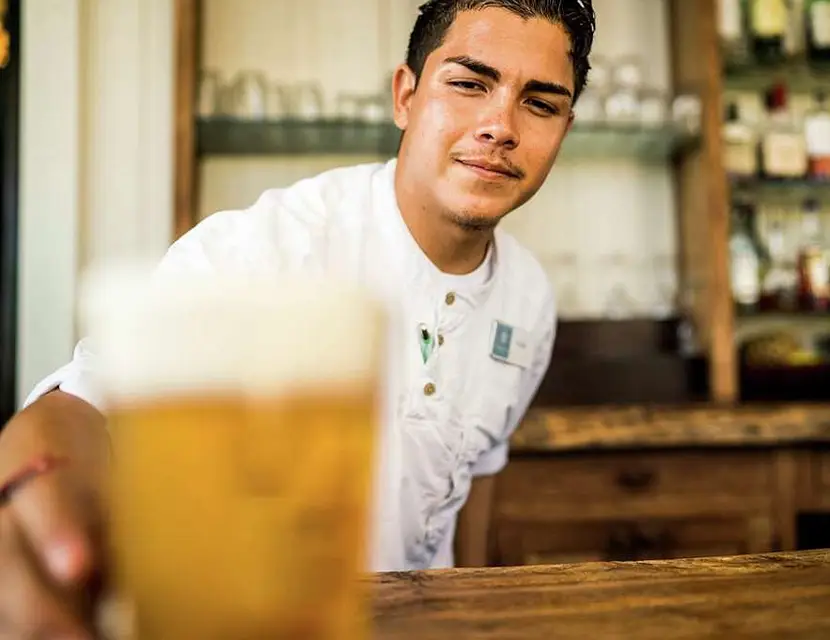 Bartender at Shaken Patio Restaurant & Bar by Mahogany Bay Resort San Pedro Ambergris Caye Belize