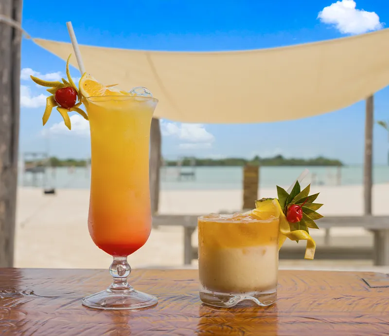 Drinks at The Beach Club Mahogany Bay Resort San Pedro Ambergris Caye Belize