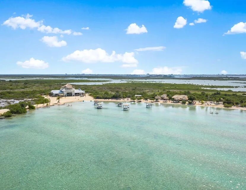 Aerial photo of the Beach Club at Mahogany Bay Resort San Pedro Ambergris Caye Belize