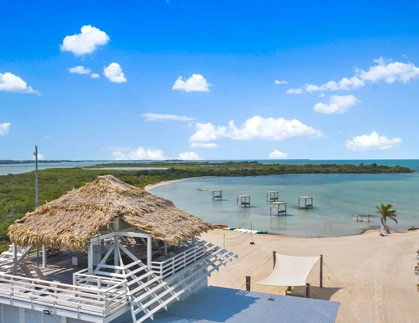 Beach Club private beach at Mahogany Bay Resort San Pedro Ambergris Caye