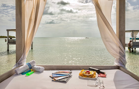 Overwater cabana at the Beach Club at Mahogany Bay Resort