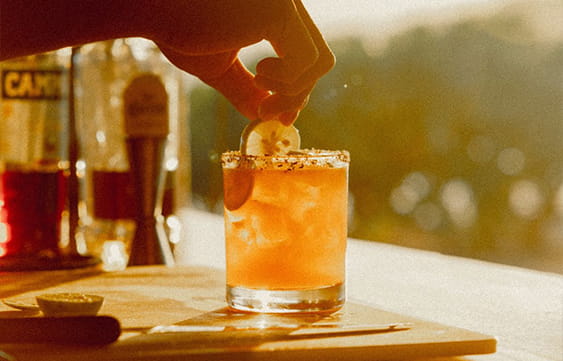 Refreshing cocktail at the Bay Club at Mahogany Bay Resort & Beach Club