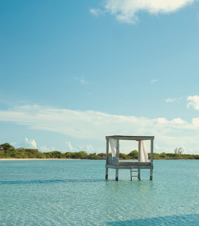 Overwater Beach Beds in San Pedro at Mahogany Bay Resort & Beach Club